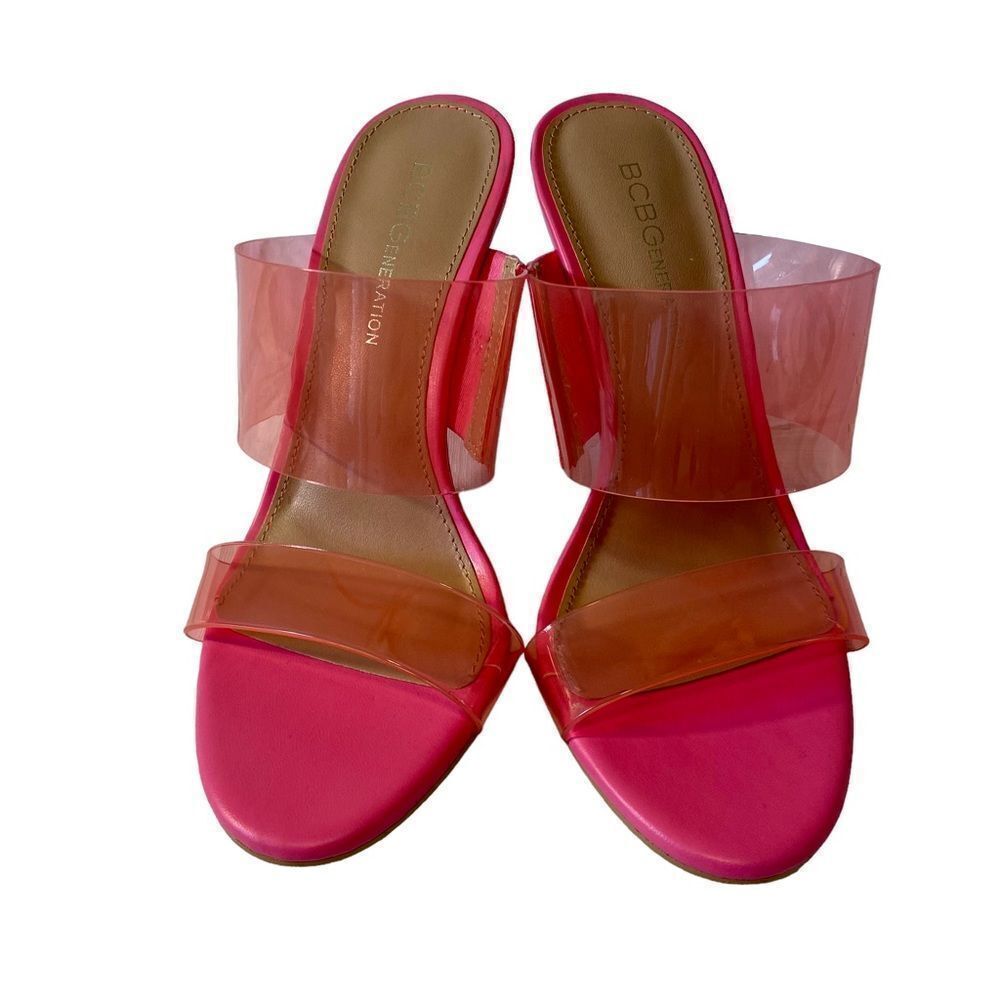 BCBGeneration  Gorgeous Clear Acrylic & Hot Pink Pumps in Size 6 w/ 4” heels.